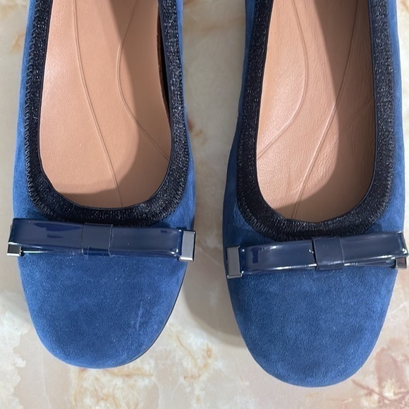 Clarks Unstructured Un Darcey Bow Navy Ballet Flats New Without a Box Size 6 - Picture 3 of 10